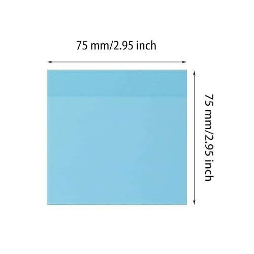 ONLYKXY 4 Pack Transparent Sticky Notes 3x3in Waterproof Self-Stick Book Tabs 200 Sheets PET Markers Sticky Notes Pad (Light Blue) thumbnail 3