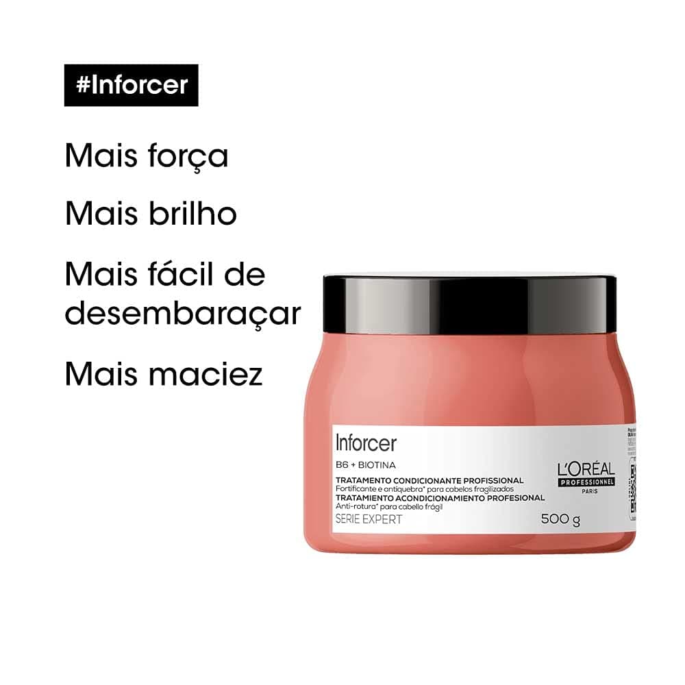 L'Oréal Professionnel Máscara de Tratamento Inforcer, Para Cabelos Fracos e Frágeis, Fornece Força e Previne Quebras, Com Biotina e Vitamina B6, 500g thumbnail 6
