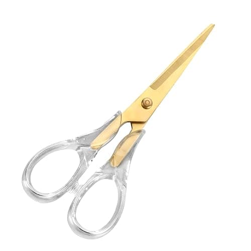 Heavy Duty Gold Craft Scissors - Clear Acrylic Professional Shears for Home, School, Office, Paper, Fabric - Image 1