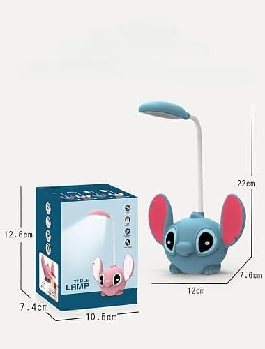 Stitch Children's Desk Lamp Study Lamp with Pencil Sharpener Night Light Cartoon Design Rechargeable Dimmable LED Reading Lamp for Children. (Pink) thumbnail 7