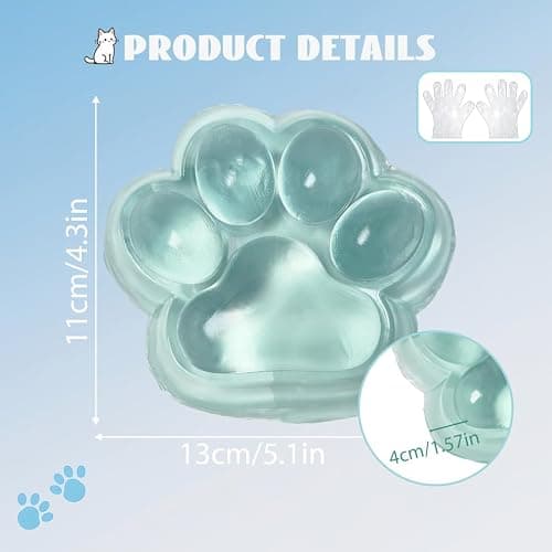 Chicooan Large Cat Paw Taba Squishy Squeeze Toys 5-inch Green Cute Fufu Squishy Sensory Stress Relief Fidget Toys for Party Favors Sensory Anxiety Toys for Adults (Transparent Green) thumbnail 2