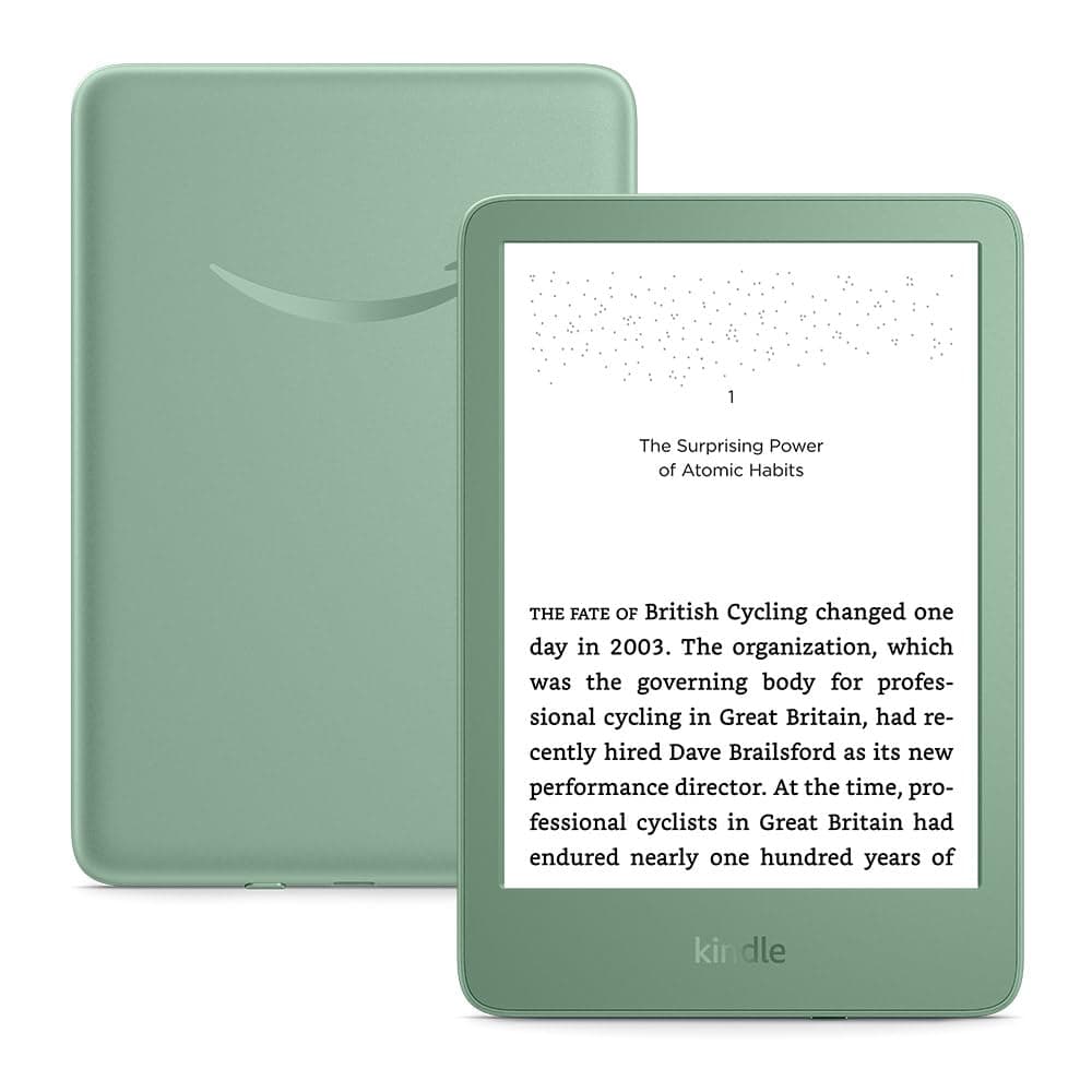 Amazon Kindle (16 GB) - Lightest and most compact Kindle, with glare-free display, faster page turns, adjustable front light, and long battery life - Matcha thumbnail 2