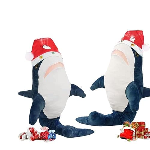 39.5-inch Plush Shark Toy Pillow, Giant Shark Stuffed Animal,Soft Shark Cushion Pillow Shark Plush Pillows,Chubby Stuffed Shark Toy - Children s Boys and Girls Room Decoration Bedtime Gift (Blue) thumbnail 4