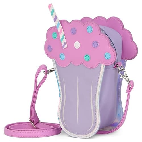 iscream Girls' Crossbody Purse in Faux Patent Leather with Zipper Closure, Love Sweet Collection thumbnail 4
