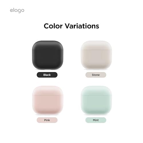 elago Liquid Hybrid Case Compatible with AirPods 4th Generation Case - Compatible with AirPods 4 Case Cover, Triple Layer Protection, Wireless Charging, Shock Resistant, Easily Cleaned (Black) thumbnail 8