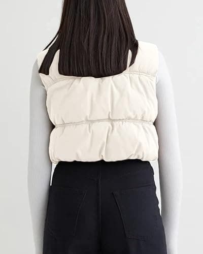 SySea Women's Crop Puffer Vest Winter Zip Up Lightweight Sleeveless Warm Outerwear Padded Coat thumbnail 2