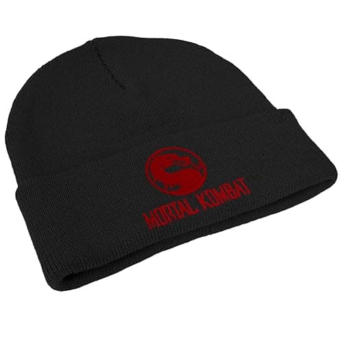 Mortal Kombat Klassic Dragon Logo Knit Beanie - Unisex for Men and Women, Black thumbnail 4