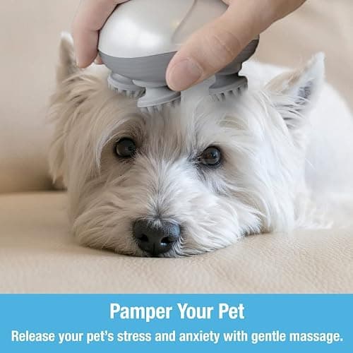 Tilcare Handheld Pet Massager for Dogs and Cats Electric Cat and Dog Massage Tool - Head and Back Scratcher for Relieving Tension, Tight Muscles and Stiffness with Four Rotating Massage Heads thumbnail 2