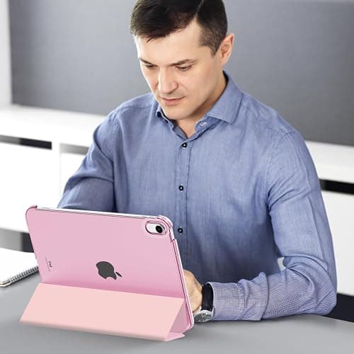 MoKo for iPad (A16) 11th Generation Case 11 Inch 2025, iPad 10th Generation Case 10.9 Inch 2022, Slim Stand Hard PC Translucent Back Shell Smart Cover, Support Touch ID, Auto Wake/Sleep, Flowers Pink thumbnail 8
