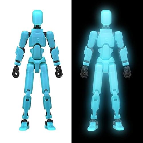 MerryXD T13 3D Action Figure,Assembly Completed Dummy Nova Titan Lucky 13 Action Figure 3D Printed Multi-Jointed Movable Toy Grow in The Dark Blue - Image 1