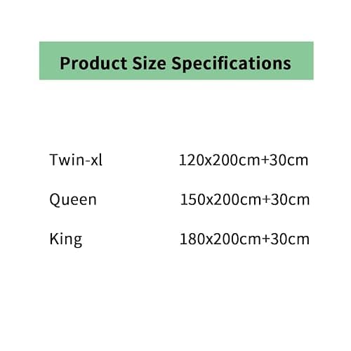 OBONG Luxury 100% Cotton Fitted Bed Sheets Twin-XL Queen King Softest No Pop Off Bedspreads Elastic Deep Pocket One Fitted Sheet Only (Color : H, Size : King) thumbnail 7