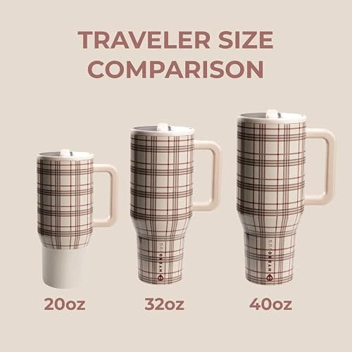 HydroJug Traveler - 32 oz Water Bottle with Handle & Flip Straw - Fits in Cup Holder, Leak Resistant Tumbler-Reusable Insulated Stainless Steel & Rubber Base - Gifts for Women & Men, Blair thumbnail 5
