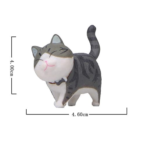Halloluck 9 Pcs Cute Miniature Cat Figure Animal Cat Characters Decor Mini Figure Collection Decor, Cake Topper, Plant, Automobile Decoration,Landscape Scenes thumbnail 3