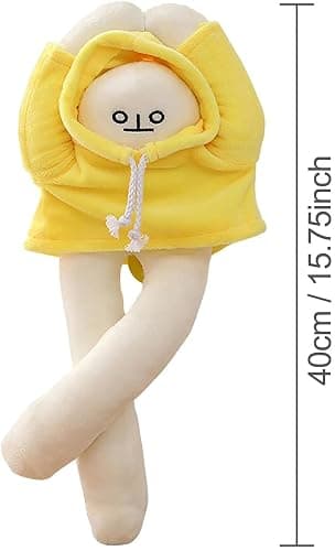 sunfedmiss Plush Banana Man Toy, 16inch Weird Banana Man Doll with Magnet, Funny Poseable Decompression Toy Stuffed Animals Doll Gifts for Boys Girls Birthday Party Christmas(Yellow) thumbnail 2
