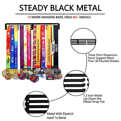 Goutoports Medal Hanger Display - Showcase and Protect Your Medals in Style Metal Resistant to Damage Breakage Bending - Equipped with Mounting Accessories Easy to Install thumbnail 3