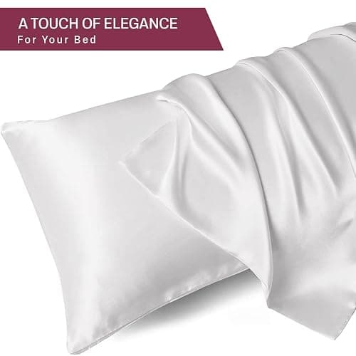 Imperial Rooms Satin White Pillow Cases 2 Pack – Soft as Silk Pillowcases for Hair and Skin Care, Gifts for Women – Standard Size Pillow Covers with Envelope Closure (50x75 cm) thumbnail 3
