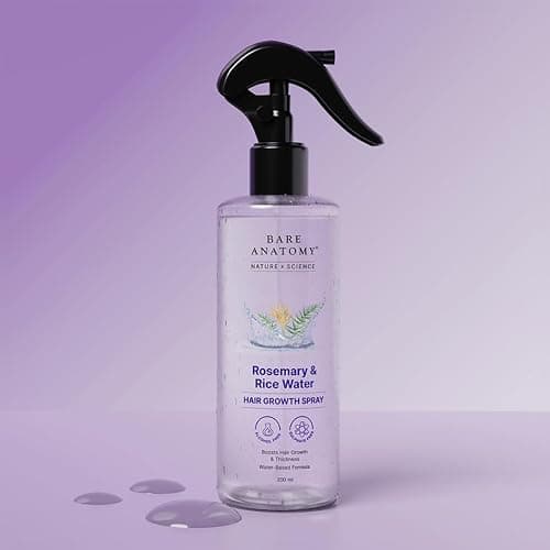 Bare Anatomy Nature x Science Rosemary Water Spray for Hair Growth & Hair Thickness with Rice Water |100% Natural Extract | Soft & Smooth Hair| Controls Hairfall| Non-Greasy & Fast Absorbing | 200 ml thumbnail 8
