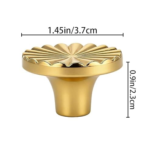 AddLotLot 12 PCS Golden Cabinet knobs Round Golden Cabinet Knobs Kitchen Cabinet Pulls Round Knobs Handles for Kitchen, Bedroom, Bathroom, Vanity Cabinets, Furniture Decoration Accessories thumbnail 3