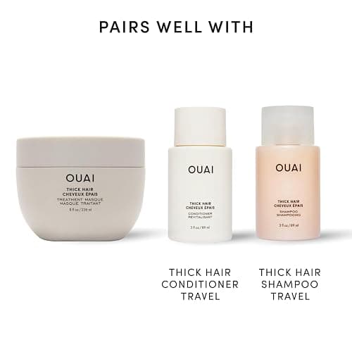 OUAI Thick Hair Mask - Deep Conditioning Hair Mask (8 Fl Oz) | With Almond Oil, Olive Oil & Hydrolyzed Keratin, Restores Damaged Strands, Phthalate & Paraben Free thumbnail 8