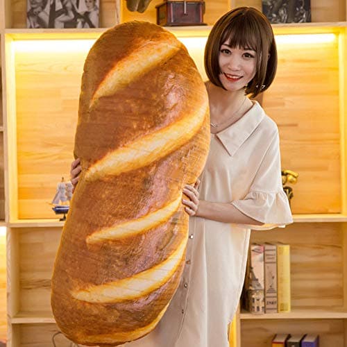 Levenkeness 3D Simulation Bread Plush Pillow,Soft Butter Toast Bread Food Pillow Lumbar Back Cushion Stuffed Toy for Home Decor 39.3" thumbnail 5