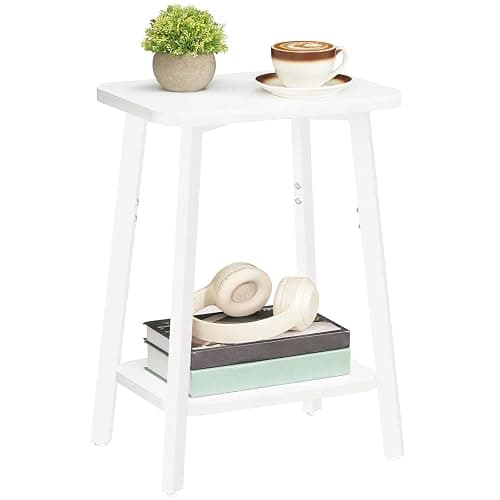 MAHANCRIS Side Table, Small Rectangular End Table with Storage Shelf, 2-Tier Bedside Table Sofa Couch Table, Nightstand for Small Spaces, Living Room, Bedroom, White ETWT4701 thumbnail 9