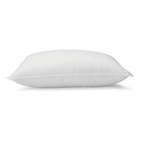 Amazon Basics Down Alternative Pillow for Back Side Sleepers, Medium Density, Standard Size, 26" x 20", 2-Pack, White thumbnail 5