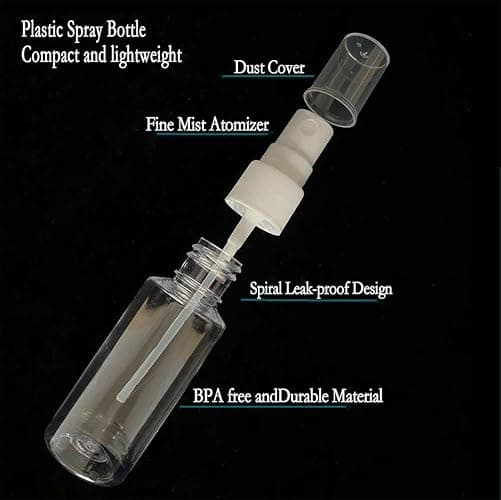 Xolaawa Small Spray Bottle, Clear Empty Mini Travel Plastic Bottle. Premium spray bottles for perfumes and cosmetics. 2 * 1oz, 2 * 1.7oz. (4 Pack) thumbnail 5