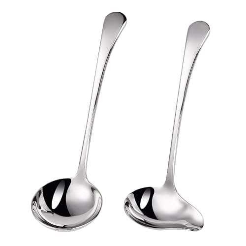 Mafier 1-Piece Sauce Ladle and 1-Piece Gravy Ladle, 18/10 Stainless Steel, Dishwasher Safe(Silver) - Image 1