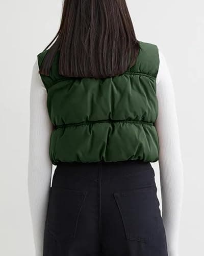 SySea Women's Crop Puffer Vest Winter Zip Up Lightweight Sleeveless Warm Outerwear Padded Coat thumbnail 2