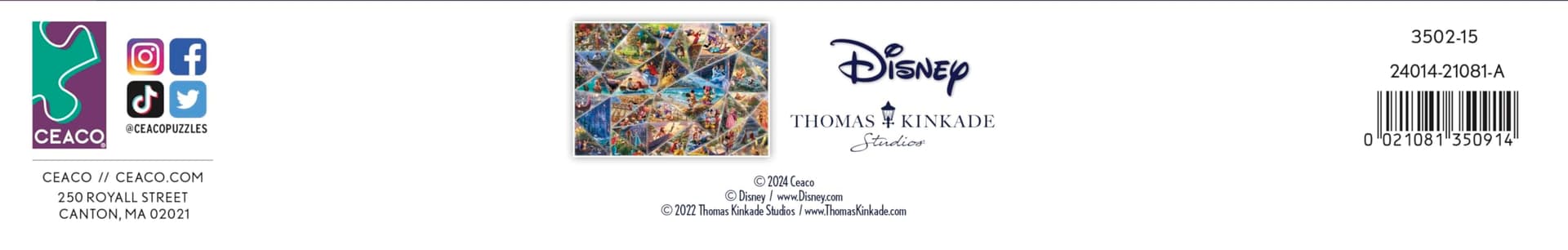 Ceaco - Thomas Kinkade - Disney Collage - 2000 Piece Jigsaw Puzzle thumbnail 6