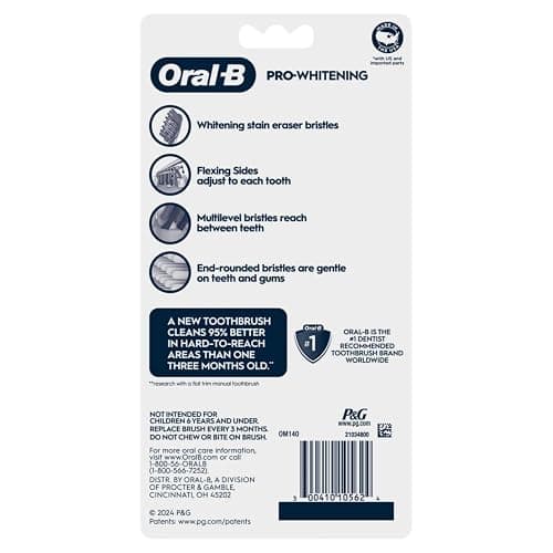 Oral-B 3D White Deep Stain Remover toothbrushes, 6 Count Toothbrush Soft, Removes 90% of Surface Stains, whitens Teeth, deep Reach, removes Plaque and Stains Tooth Brush thumbnail 7