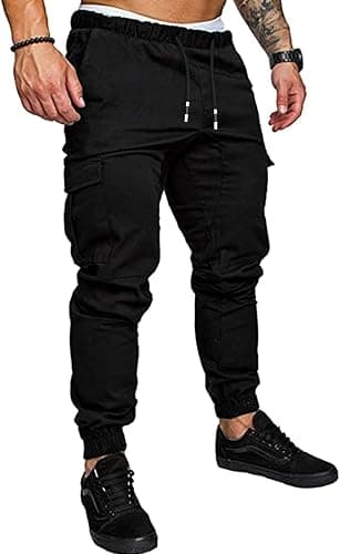 GM MGBOYGYM Mens Fashion Joggers Sports Pants - Cotton Cargo Pants Sweatpants Trousers Mens Long Pants - Image 1