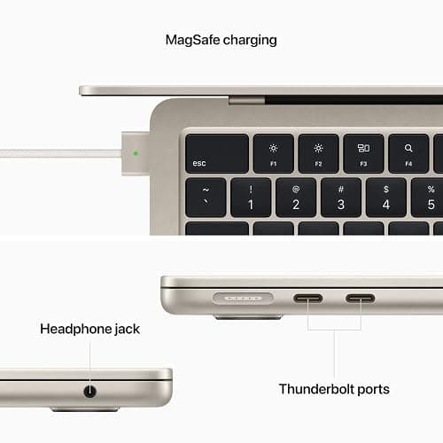Apple 2022 MacBook Air Laptop with M2 chip (13.6-inch, 8GB RAM, 256GB SSD Storage) Starlight (Renewed) thumbnail 6