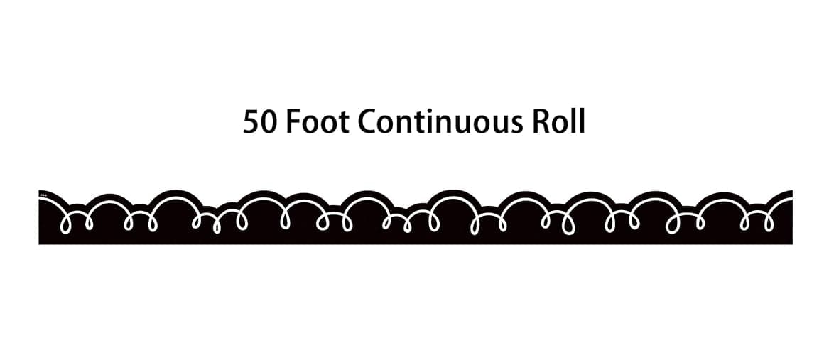 Teacher Created Resources Black with White Squiggles Die-Cut Rolled Border Trim - 50ft - Decorate Bulletin Boards, Walls, Desks, Windows, Doors, Lockers, Schools, Classrooms, Homeschool & Offices thumbnail 7