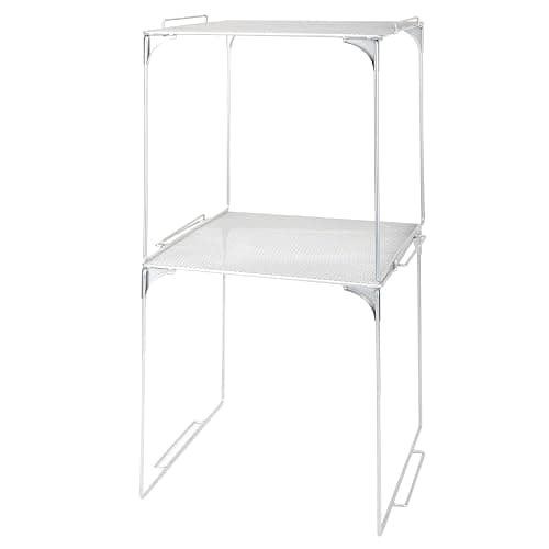 AUECOOME 2 Shelves Locker Organizer, Grey, School, Office, Home Use - Image 1