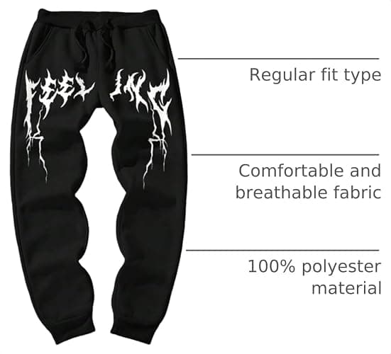 ZAFUL Cuffed Sweatpants for Men Casual Graphic Drawstring Printed Sweat Pants Stretch Loose Joggers thumbnail 4