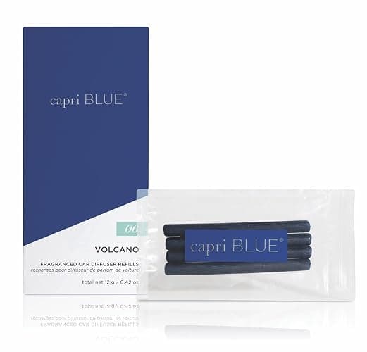 Capri Blue Car Diffuser Refills - Volcano Car Air Freshener Refills With Notes of Sugared Citrus & Tropical Fruits - For Use in Vent Clip - Includes 4 Fragrance Reeds - Travel Essential - Image 1