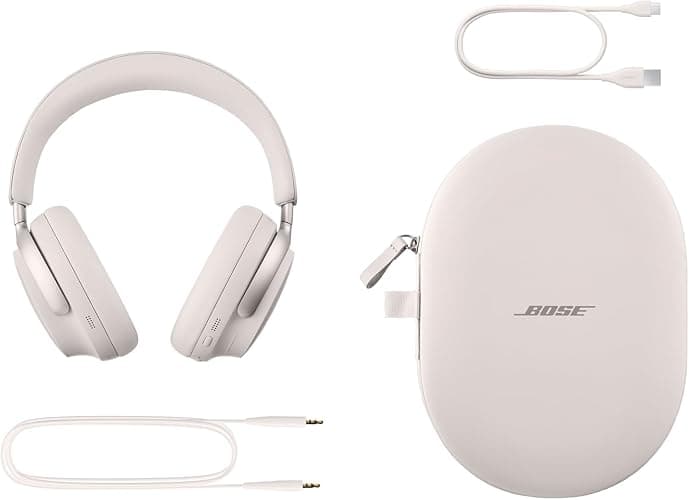 Bose QuietComfort Ultra Bluetooth Headphones, Wireless Headphones with Spatial Audio, Over Ear Noise Cancelling with Mic, Up to 24 Hours of Playtime, White Smoke thumbnail 5
