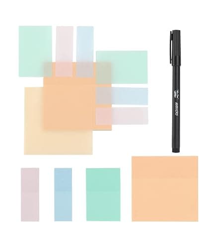 Mr. Pen Transparent Sticky Notes - 200 pcs, Pastel Colors, See Through, Bible & Book Annotation - Image 1