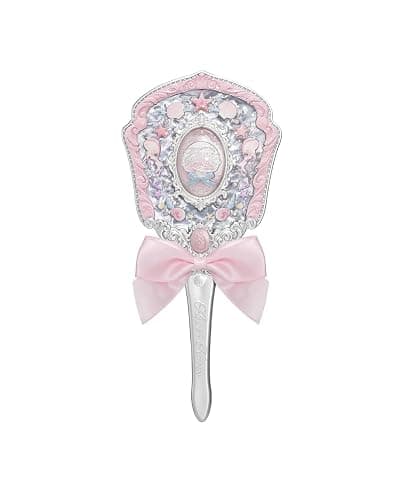 Flower Knows Shell's Jewel Hand Mirror,Vintage Portable Handheld Mirror,Fancy & Pretty Princess Mirror with Long Handle,Gift for Girls(Pink Seashell) - Image 1