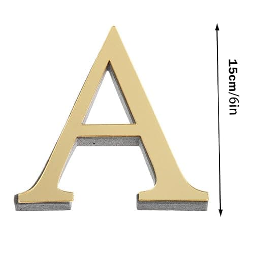 3D Gold Acrylic Letters DIY Wall Decorations, Self-Adhesive Alphabet Mirror Wall Stickers, Bubble Letter A to Z Home Decor Letter Sign Art Sticker Decal for DIY Home Decoration Light Gold (M) thumbnail 3