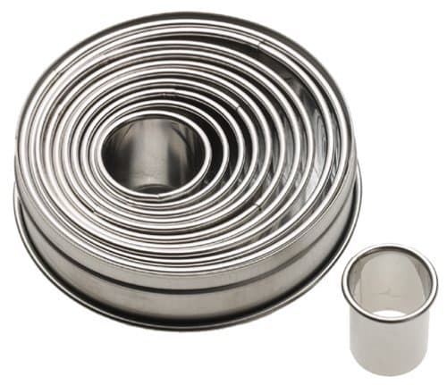 Ateco Plain Edge Round Cutters in Graduated Sizes, Stainless Steel, 11 Pc Set thumbnail 2
