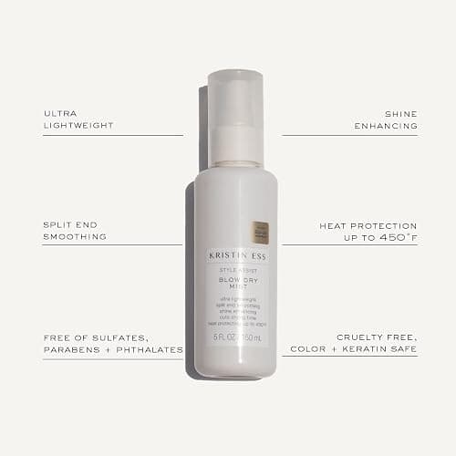 Kristin Ess Heat Protection Blow Dry Spray for Hair - Frizz Control + Anti-Humidity - Thermal Heat Protectant & Blowout Spray 450 Degrees - Adds Shine, Smooths, & Anti-Frizz - Pear Fragrance thumbnail 3