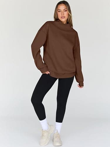 Trendy Queen Womens Oversized Sweatshirts Turtleneck Pullover Long Sleeve Hoodies Tops Fall Fashion Outfits 2025 Clothes thumbnail 5