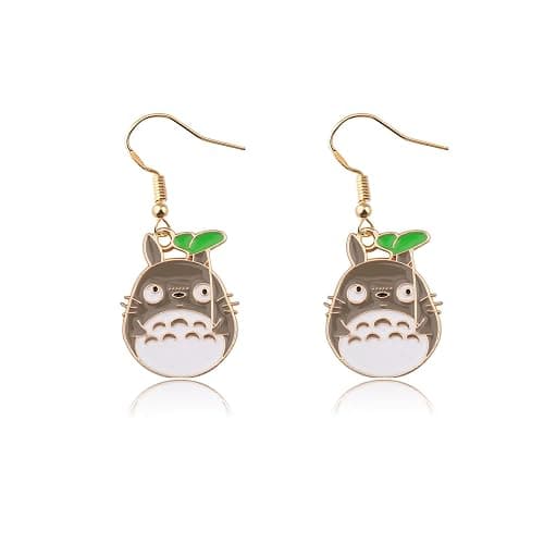 MAOFAED Kawaii Anime Cat with Leaf Earring for Fan, Japan Anime Jewelry, Manga Lover Gift(cat earring) thumbnail 2