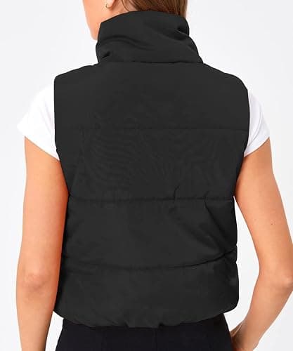 Trendy Queen Puffer Vest Women Sleeveless Winter Outerwear Warm Puffer Lightweight Fashion Stand-up Collar Down Vest thumbnail 4