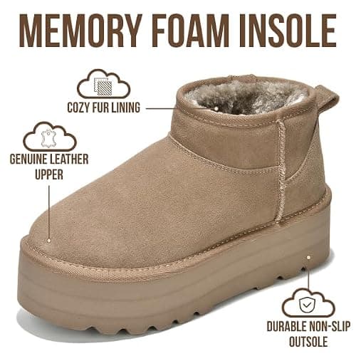 Project Cloud 100% Genuine Leather Ankle Boots for Women - Anti-Slip Memory Foam Insole Womens Boots - Lightweight Winter Womens Shoes, Ankle Booties for Women (Huggy) thumbnail 3