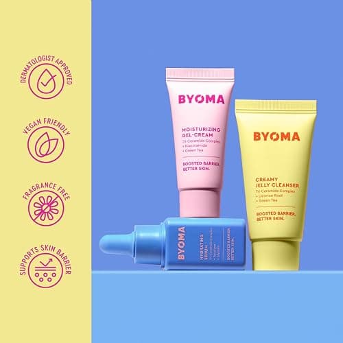 BYOMA So Hydrating Set - Barrier Repair Skincare Set - Creamy Jelly Cleanser, Hydrating Face Serum & Ceramide Face Moisturizer for Dry Skin - Anti Wrinkle, Alcohol Free Skin Care - 30ml, 15ml, 15ml thumbnail 6