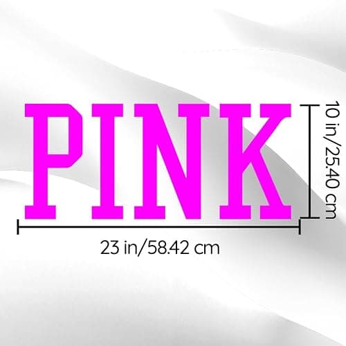 Pink Victoria's Secret Inspired Vinyl Wall Decal - 10" x 23" Removable Sticker Art - Stylish Girls Room Decor - Pink Vinyl Wall Decoration for Bedroom thumbnail 3