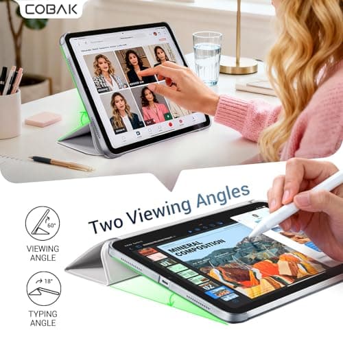 CoBak Case for iPad (A16) 11th Generation 11 Inch 2025, iPad 10th Generation 10.9 inch 2022, Slim Stand Protective Cover with Hard PC Translucent Back Shell Cover, Support Touch ID, Mist thumbnail 4